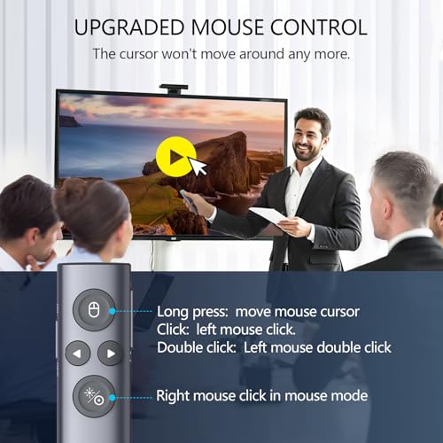 N95s Presentation Clicker for PowerPoint with Digital Laser Pointer | Wireless Presenter with Countdown Timer, USB-C Rechargeable PowerPoint Slide Advancer Remote for Projector and TV Screens - color: Green - BLE&USB-C