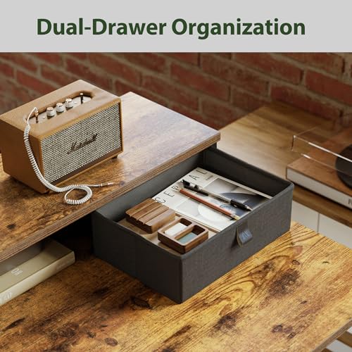 Agilestic 63 Inch L Shaped Electric Standing Desk with Drawer, Rustic Brown - color: Rustic Brown, size: 63x55.1 Inch Pro