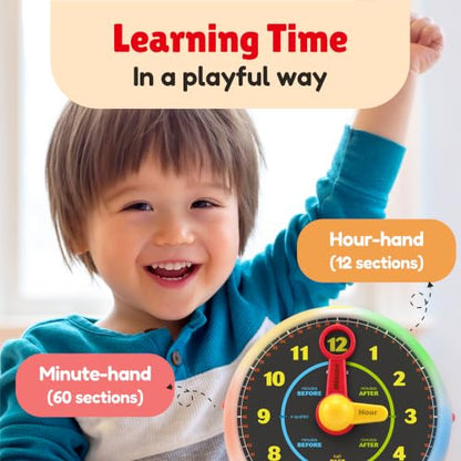 BEST LEARNING Learning Clock - Talking Time Teaching Toy for Kids | Educational Quiz Game, Interactive Lights and Sounds, Musical Night Light, Birthday Gift for 3 to 6 Year Old Boys and Girls