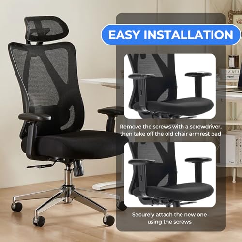 Armrest Pads Replacement for Sihoo M18 Chair -Ergonomic Chair armrest Parts, arm Pads caps for SIHOO M18 Chair,Black
