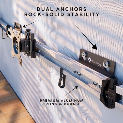 X-ROB Triple Monitor Wall Mount – Premium Aluminum 3 Arm Bracket for 15–32 Inch Screens, Dual Wall Anchors for Maximum Stability, Full Motion with 360° Rotation, VESA 75x75/100x100, Cable Management