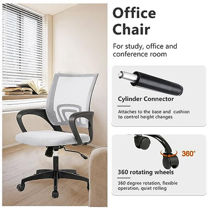 PayLessHere | Office Chair | White | Pack of 2 | with Lumbar Support - color: White, style: pack of 2