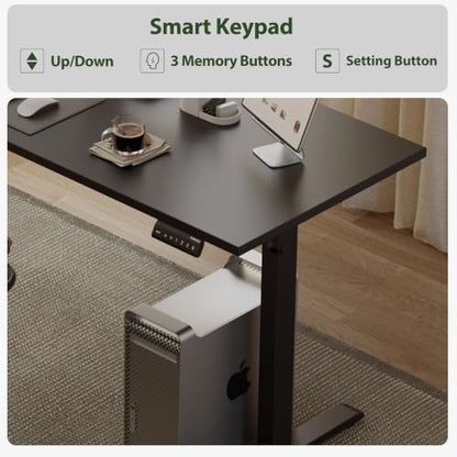 Agilestic 63 x 55 Inch L Shaped Electric Standing Desk, Black - color: Black, size: 63x55 Inch