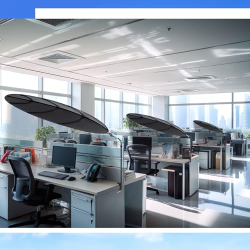 Large Adjustable Office Cubicle and Desk Shade,51'' Portable Cubicle Light Shade with Clamp Foldable Rotatable Canopy Blocks Light or Disturbance for Working Accessories(Blue Sky) - style: Blue Sky