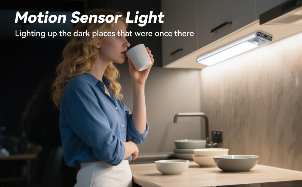 2Pack 10inch Under Cabinet Light,40 LED 2000 mAh,Rechargeable Motion Sensor Light Indoor,Dimmable Magnetic Closet Lights, Under Counter Lights for Kitchen, Stairs,Home