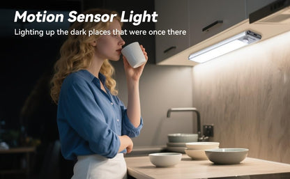 2Pack 10inch Under Cabinet Light,40 LED 2000 mAh,Rechargeable Motion Sensor Light Indoor,Dimmable Magnetic Closet Lights, Under Counter Lights for Kitchen, Stairs,Home
