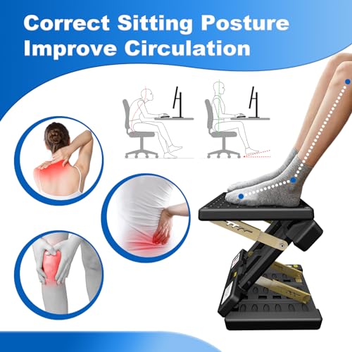 Foldable Foot Rest, Computer Foot Rest Under Desk, 12Modes Adjustable Ergonomic for Office, Loading Capacity 80 pounds, Removable Soft Cloth Pad,All-Season(Yellow) - color: Yellow & Thick Pad
