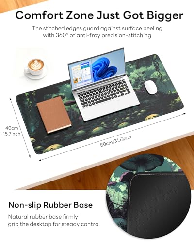 Mouse Pad 31.5x15.7in Large Desk Mat Non-Slip for Office - color: Gloomy Cemetery, size: 31.5" x 15.7"