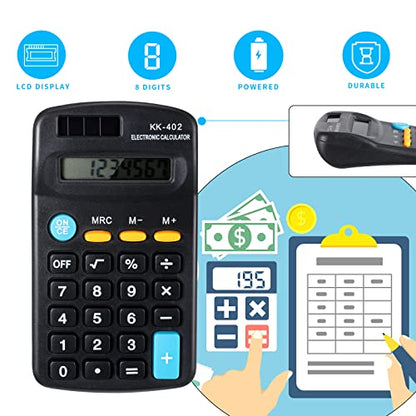 24 Pieces Pocket Size Mini Calculators Handheld Angled 8-Digit Display Calculators Basic Standard Small Accounting Desktop Supplies for Office School and Home