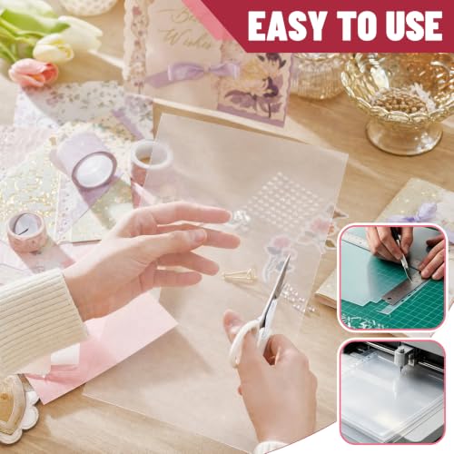 VOKOY 60 Pack Clear Binding Covers 8 Mil, 8.5x11 Inch | Letter Size,Quality Un-Punched Report Covers, Plastic Covers for Home Office Presentation Document Binding, Square Corners - size: 60 Pack, style: 60 Pack Clear
