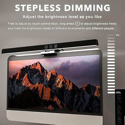 Computer Screen Lamp Light Bar, Dimmable LED Task Lamp with Touch Control, No Glare Eye Caring USB Powered Screen Light for Home Office Monitors up to 1.18 Inches Thick