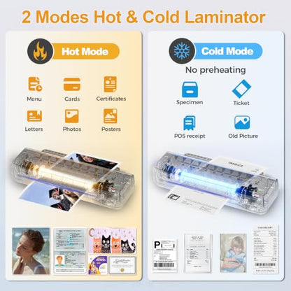 VidaTeco 9-inch Laminator Machine with 20 Laminating Sheets | Laminating Machine 8.5 x11 with 2-Min Faster Preheat, Small Personal Laminator for Teachers, Office, School, Black