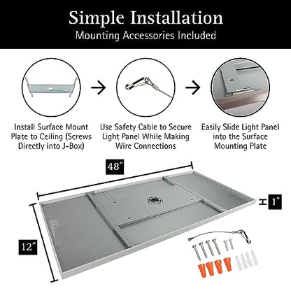 UltraLux 2x4 Surface Mount LED Panel TRIAC Dimmable 3CCT Matte White 1Pk | 4000 lumens, 120-degree beam, CRI>80, aluminum build, damp-rated, fits junction boxes, over 50,000 hours, 5-year warranty - color: Matte White, size: 2X4 (1 Pack)