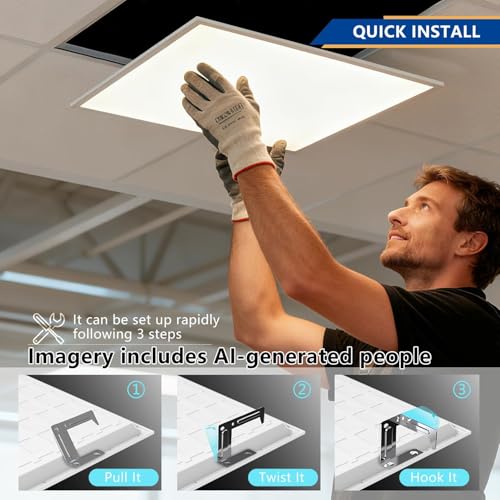 2x2 LED Panel Light 2Pack,Up to 6000 Lumens,AC120-277V | 5Power Options (20–40W),4CCT Choices (3000–5000K),0-10V Dimmable,ETL&DLC for Office Commercial Drop Ceiling - size: 2x2-2Pack