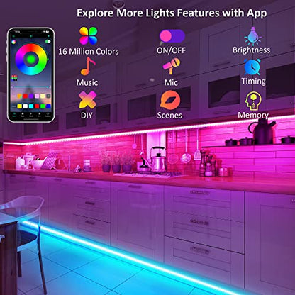 maylit 8 PCS Motion Sensor RGB Under Cabinet Lights Kit - size: 13FT with Motion Sensor