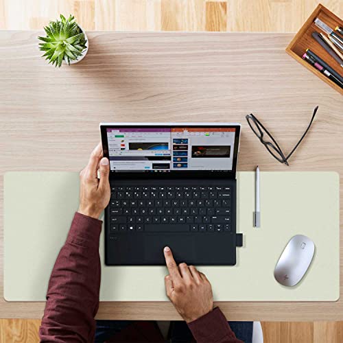 Aothia Double-Sided PU Leather Desk Pad - Non-Slip Large Mouse Pad & Desk Mat for Office, Home - Waterproof, Easy to Clean, Durable Dual-Sided Surface (23.6"x13.7", Matcha Green) - color: Matcha, size: 23.6" x 13.7"