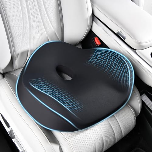 FLORICH Car Seat Cushion for Driving, Memory Foam Seat Cushion for Car Office Chair, Ergonomic Office Seat Chair Cushion, Larger Car Seat Cushion for Car Trunk, Wheelchair - Black - color: Memory Foam-003 - Black