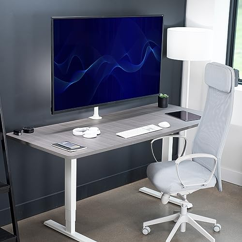 VIVO Ultra Wide TV Desk Mount for up to 55 inch Screens Weighing 66 lbs, Full Motion Height Adjustable Single Television Stand, White, STAND-V155CW - color: White, size: up to 55" screens