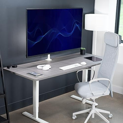 VIVO Ultra Wide TV Desk Mount for up to 55 inch Screens Weighing 66 lbs, Full Motion Height Adjustable Single Television Stand, White, STAND-V155CW - color: White, size: up to 55" screens