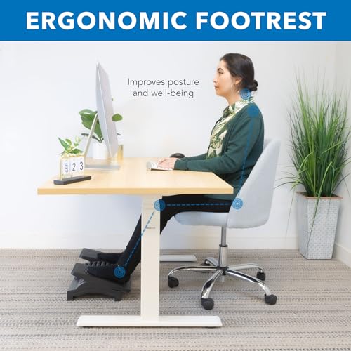 Mount-It! Foot Rest Under Desk, Dual Independent Pedals, Roller & Tilt