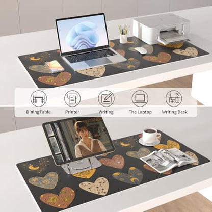 Colorful Star Magic Heart Large PU Leather Mouse Pad, 31.5" x 15.7" - color: Magic Heart, size: 31.5" x 15.7"