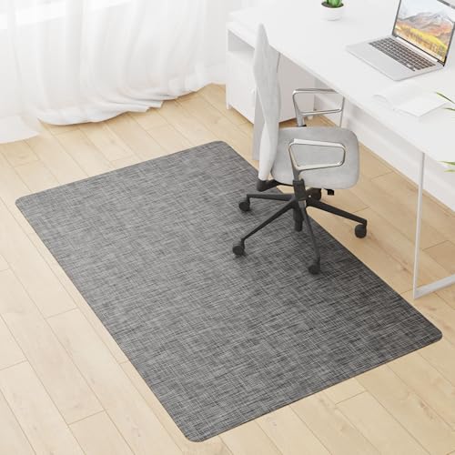 Office Chair Mat, 30" x 48" Computer Chair Mat for Hardwood Floor, Non-Curve Anti Slip Hard Floor Protector for Rolling Chair, PVC Mat Desk Rug for Home Office - color: Dark Grey, size: 30" x 48" Rectangular
