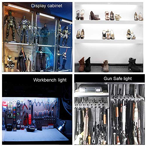 Cefrank LED Display Lights, 6-Pack Linkable Under Cabinet Lighting 6000K | Daylight White Shelf lights for Kitchen Counter, Closet, Workbench, Pantry, Locker, Showcase Display, Vanity - color: White
