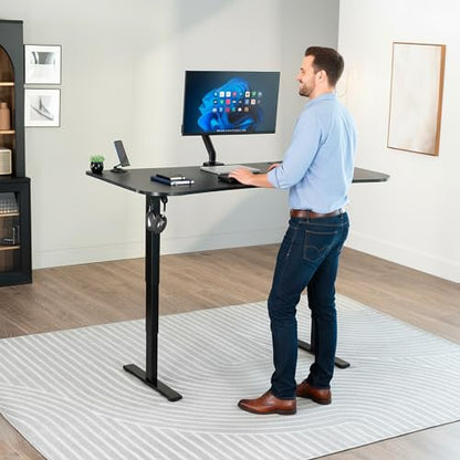 VIVO Black 63 x 32 in Standing Desk, DESK-KIT-2EBAC - color: Black Top + Power / Black Frame, size: 63 x 32 inch