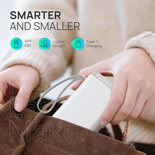 Nelko 2.0 P21 Label Maker, Bluetooth Label Makers, Wireless Mini Label Maker Machine with Tapes, Inkless Portable Label Maker, Multiple Templates for Home, Kitchen, School, Office Organization, White