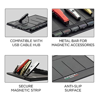 GAMMA+ Professional Barber Appliance Magnetic Mat and Station Organizer, Anti-Slip, Durable Hair Styling Tools - color: Black Magnetic Barber Mat