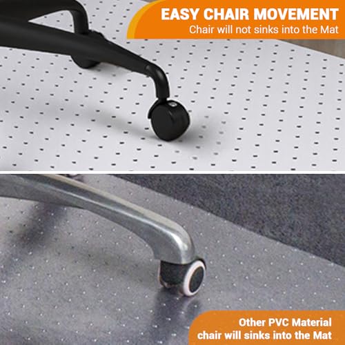 Office Chair Mat for Carpet, 45'' x 53'' Computer Desk Chair Mat for Carpeted Floors, Easy Rolling Hard Mat for Office Chair on Carpets Anti-Slip Carpet Protector Mat Clear Ship Flat - size: Convex with nails 45*53in