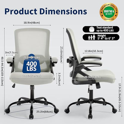 Ergonomic Office Chair Desk Chair with Adjustable Lumbar Support - color: Dark Gray