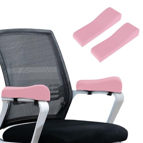 2 Pack Office Chair Armrest Pads Covers,Arm Rest Pad with Memory Foam Elbow Pillow for Forearm Pressure Relief, Arm Rest Covers for Office Chairs, Wheelchair, Comfy Gaming Chair (Pink) - color: Pink