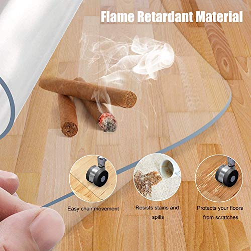 Azadx Office Chair Mat for Hard Floors 36 X 48 Clear PVC Hardwood Floor Mat | Durable Plastic Floor Protector for Home and Office use, Scratch-Resistant, Smooth Rolling (36" X 48" Rectangle) - size: 36" X 48" Rectangle