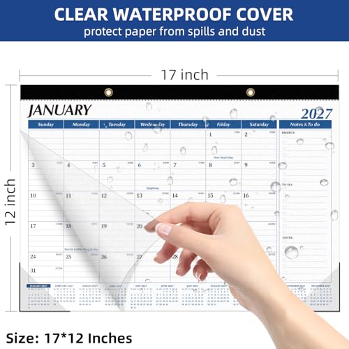 Tcamp Desk Calendar 2026-2027, Large Desktop/Wall Monthly Calendar - color: Blue, size: 17"x12"(Jul 2026-Dec 2027)