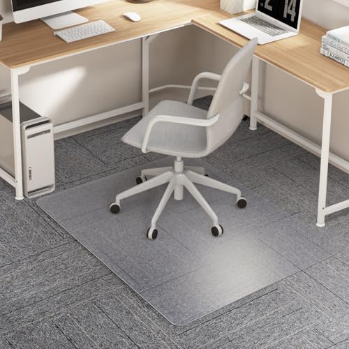 Desk Chair Mat for Carpet, 36"x 48" Plastic Rolling Chair Floor Mat - color: Clear, size: 36"x48" (for carpet)