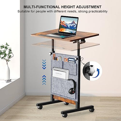 KOUPA Height Adjustable Flip Standing Desk with Wheels and Bag,24Inch - size: 16x24IN Bag