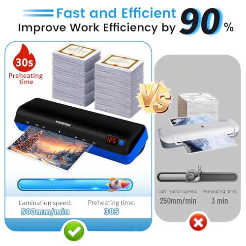 9 Inch A4 Thermal Laminator 10-in-1 Laminating Machine 3-6 mil (9" mk168) | 30S Warm-up 500mm/min Full set of accessories - size: 9" mk168
