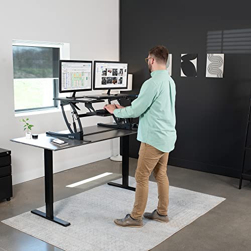 VIVO Black 42 in Standing Desk Converter, DESK-V000VL - color: Black, size: 42"