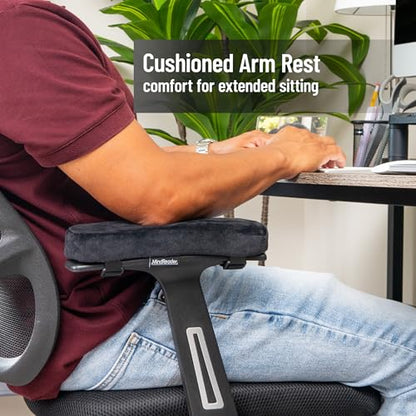 Mind Reader Air-Cloud Memory Foam Armrest Pads, Office & Gaming Chair Arm Rests, Elbow Support with Washable Cover, Black - size: Armrest