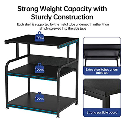 Fannova 23.6"x18.9"x30" Large Printer Stand with Adjustable Storage Shelf - color: Black, size: 23.6"W x 18.9"D x 30"H