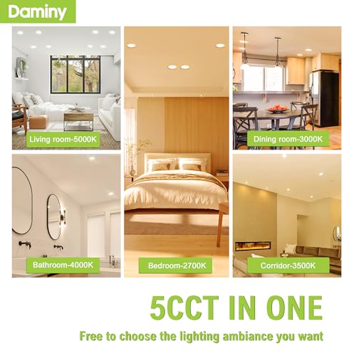 DAMINY 12 Pack 6 Inch LED Recessed Lighting, Canless Wafer Downlight - color: Natural White, size: 6 Inch