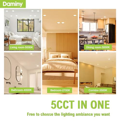 DAMINY 12 Pack 6 Inch LED Recessed Lighting, Canless Wafer Downlight - color: Natural White, size: 6 Inch