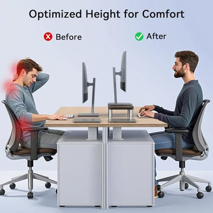 TobenONE MacBook Docking Station 10 in 1 (Monitor Stand, Wireless Charging) | 4K@60Hz HDMI Display, 100W Power Supply, 5 USB Ports, for Dell/Lenovo/HP/MacBook Desktop Accessories Desk, Clutter-Free