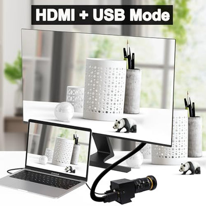 SVPRO 4K 60fps HDMI Camera USB3.0 Streaming Webcam with 5-50mm Manual Telephoto Lens 10X Optical Zoom H.264 Industrial Microscope Close-Ups Camera,USB and HDMI Dual Ouput - color: 4K 60fps Camera with 5-50mm Lens