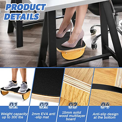 Taiyin Ergonomic Wood Foot Rest for Enhanced Circulation Under Desk