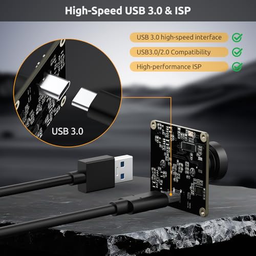 USB 3.0 UVC Camera Module with IMX415 Sensor, 4K@30FPS & 1080P@60FPS, Plug and Play for Windows/Linux/Mac/Android/Raspberry Pi/Jetson Nano/ARM Boards