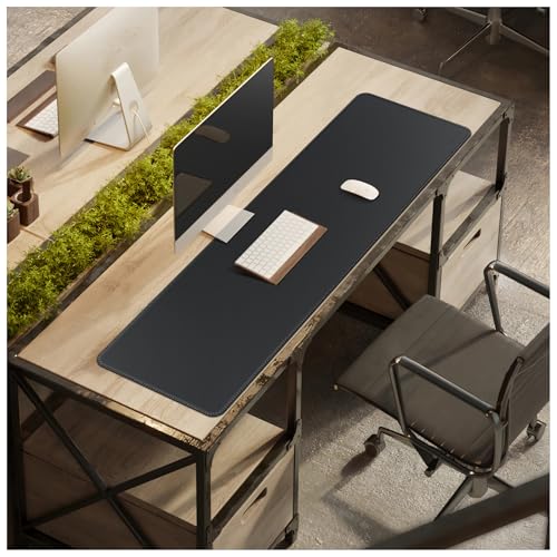 CENNBIE Leather Desk Mat, 51.2" x 16" Desk Pad for Full Desk (Black) - color: Black, size: 51.2" x 51.2"