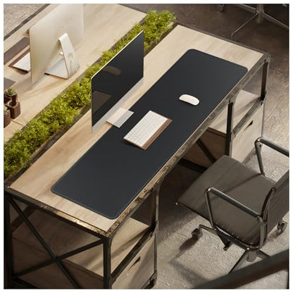 CENNBIE Leather Desk Mat, 51.2" x 16" Desk Pad for Full Desk (Black) - color: Black, size: 51.2" x 51.2"