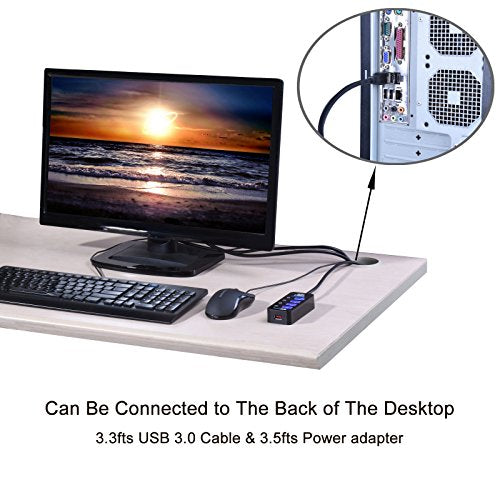 Tendak USB Hub with 4 USB 3.0 Data Ports + 1 USB Smart Charging Port